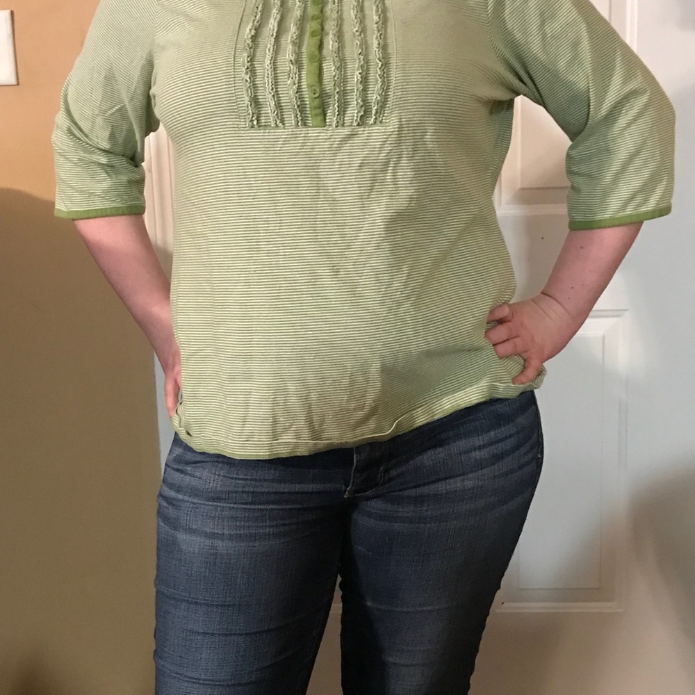 Green shirt with buttons